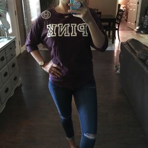 VS Pink dolman sleeve top Sz S